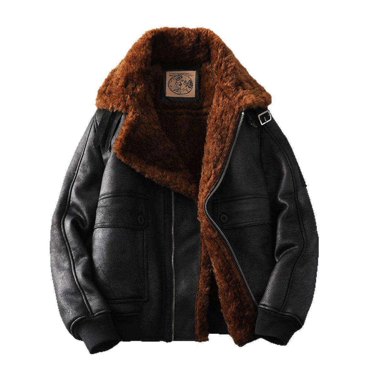 Herren Plus-Size Fleece-Jacke mit Revers