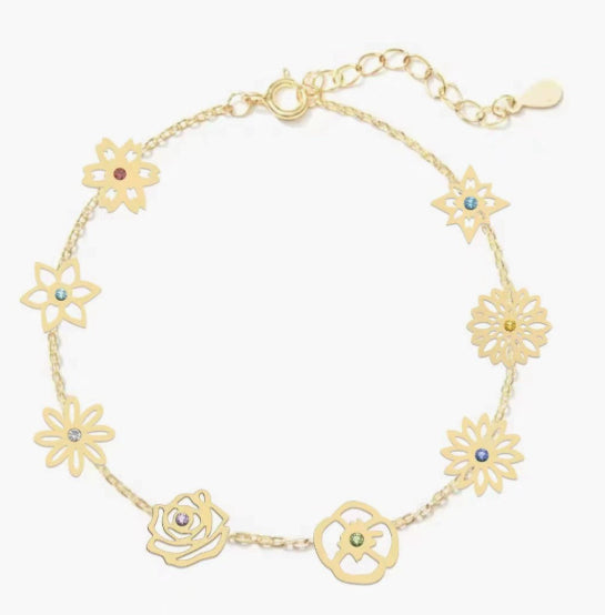 Personalisiertes Armband mit 12 Geburtsblumen – Bild 3 | LuxeStyle
