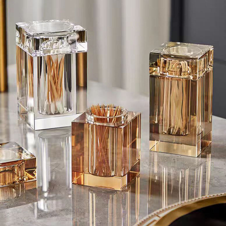 Kristallglas-Floss-Aufbewahrungsbox – klar, Champagner, grau – Bild 4 | LuxeStyle