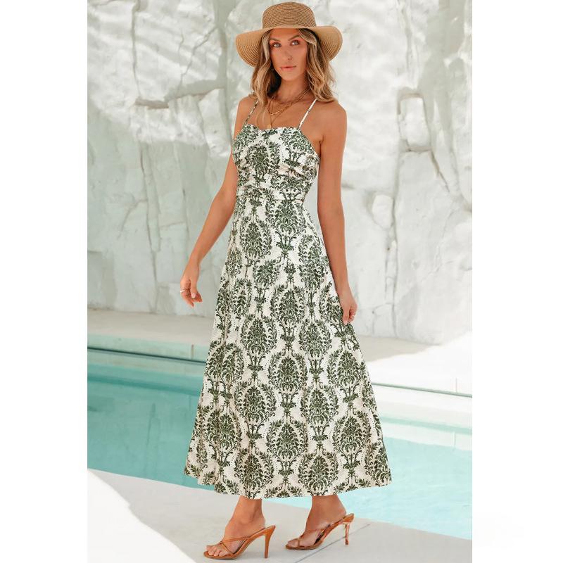 Blumenmuster Damen-Trägerkleid