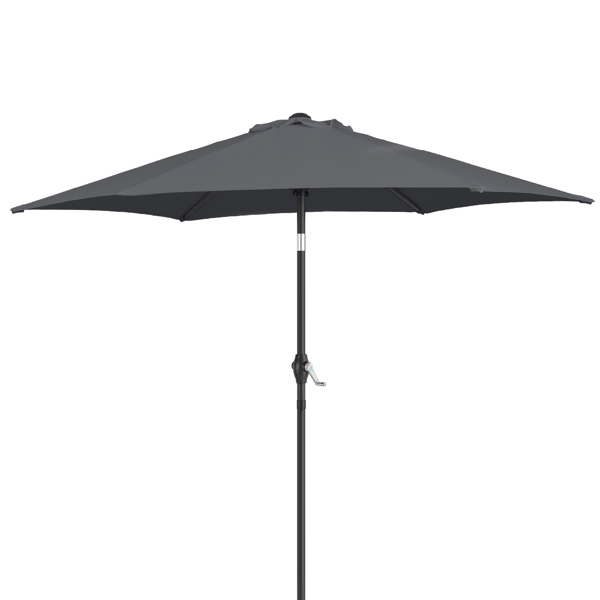 7,5-Fuß-Rund-Patio-Sonnenschirm mit Kippvorrichtung und Kurbelsystem,