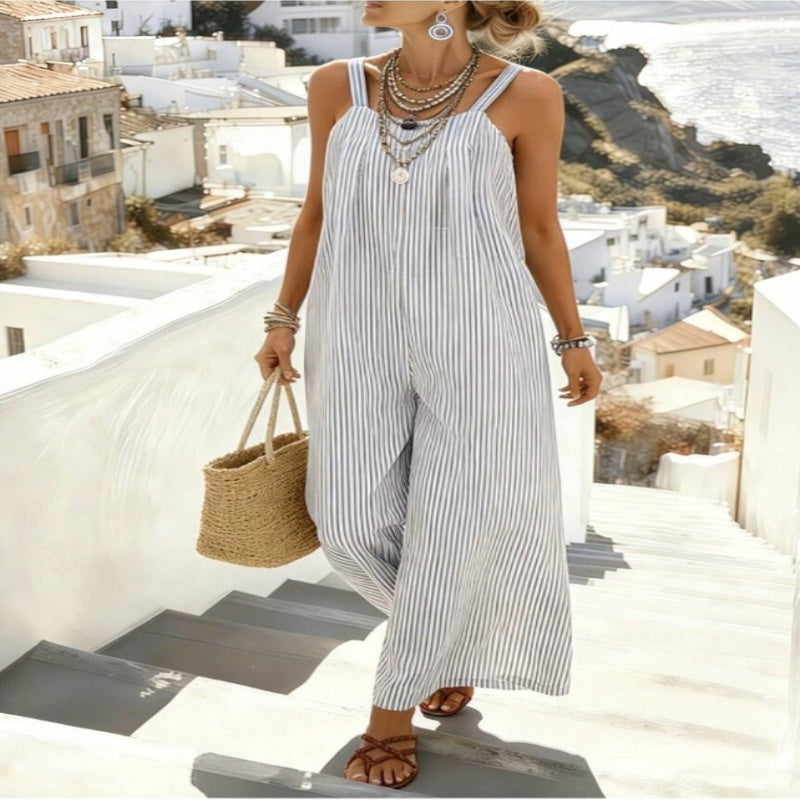 Gestreiftes ärmelloses Damenkleid | LuxeStyle