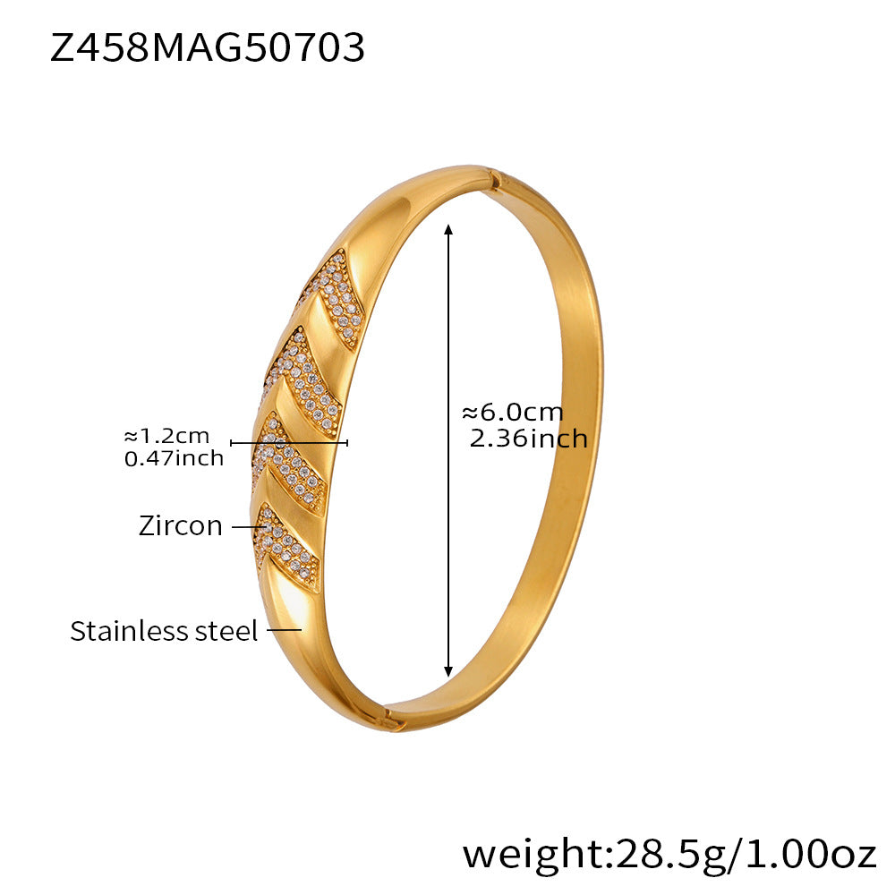 Armreif mit geometrischen Zirkonia-Akzenten – Bild 12 | LuxeStyle