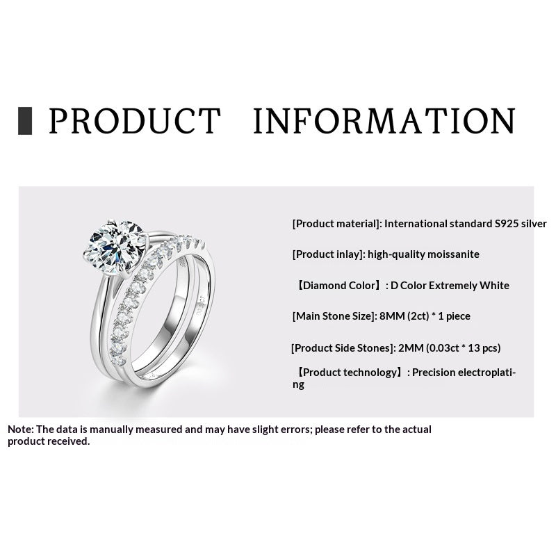 Moissanite Stapelring aus 925er Sterling Silber