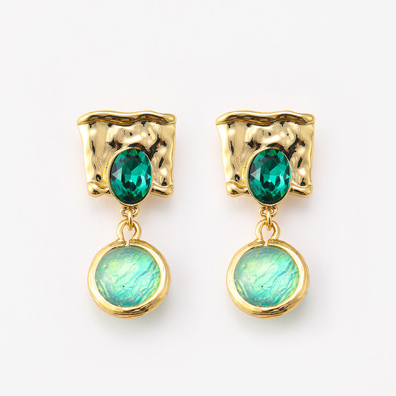 Vintage Asymmetrische Ohrringe Gold-Kupfer