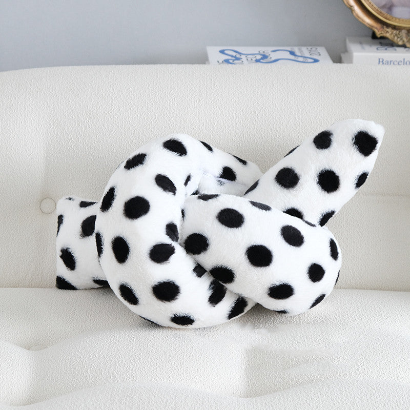 Stickerei-Kissen Schwarz-Weiss Linie – Bild 4 | LuxeStyle