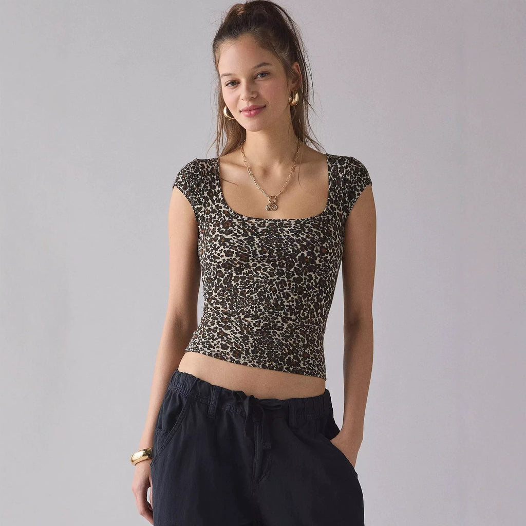 Retro Polka-Dot Tanktop mit eckigem Ausschnitt