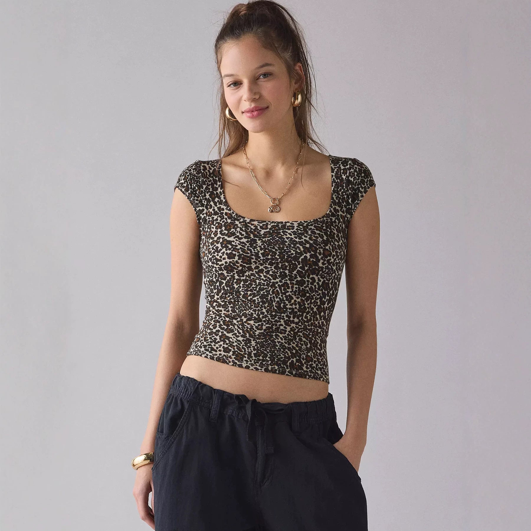 Retro Polka-Dot Tanktop mit eckigem Ausschnitt