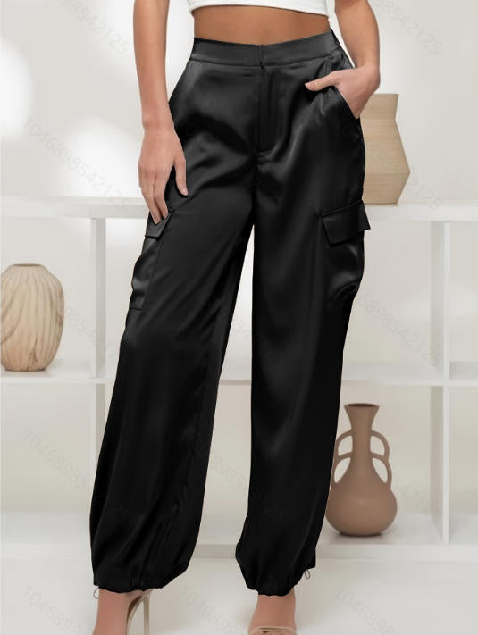 Satin Cargo Hose für Damen im Western-Stil