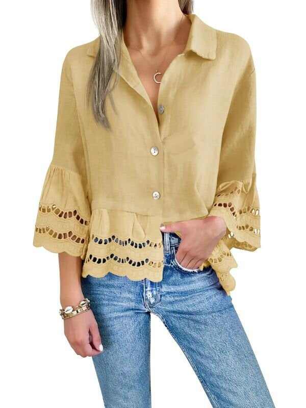 Spitzenbesetztes Langarmshirt – Bild 10 | LuxeStyle