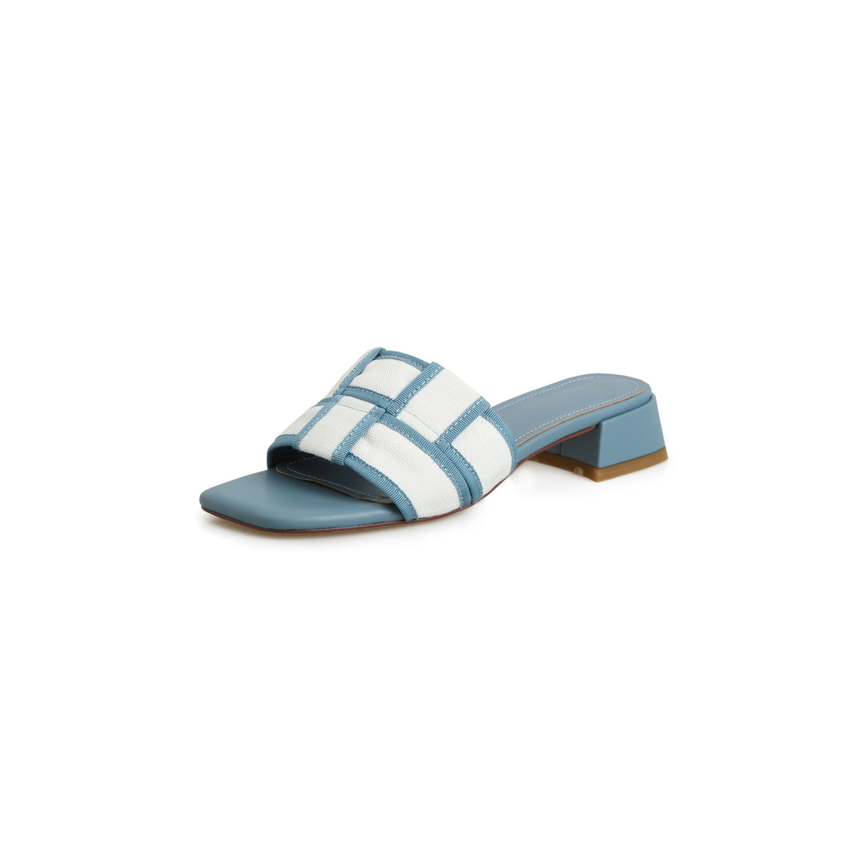 Karierte Mid-Heel Sandalette mit eckiger Spitze – Bild 16 | LuxeStyle
