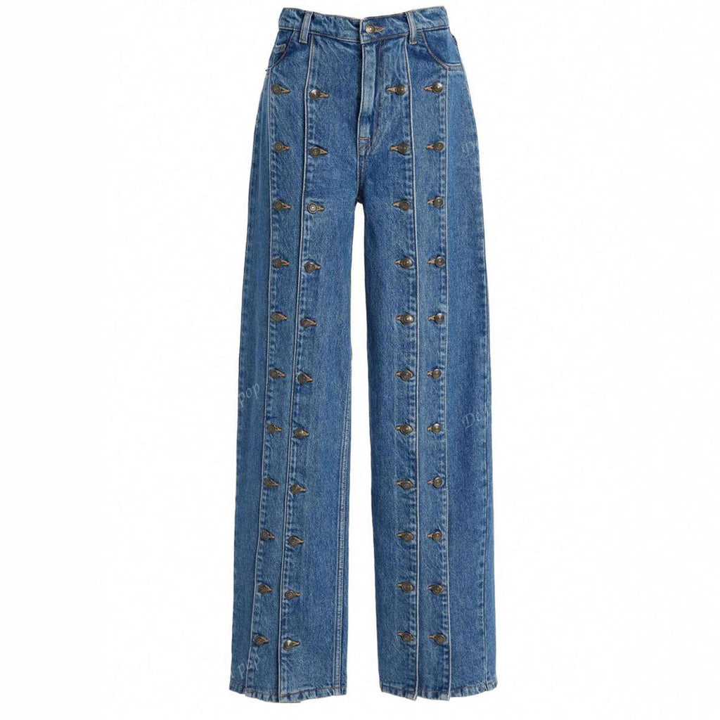 Blaues Straight-Jeans