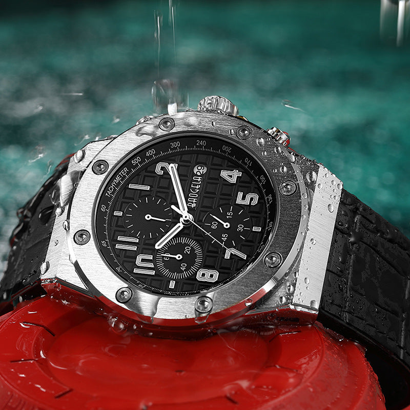 Sportliche Quarz-Herrenuhr mit Silikonarmband – Bild 6 | LuxeStyle