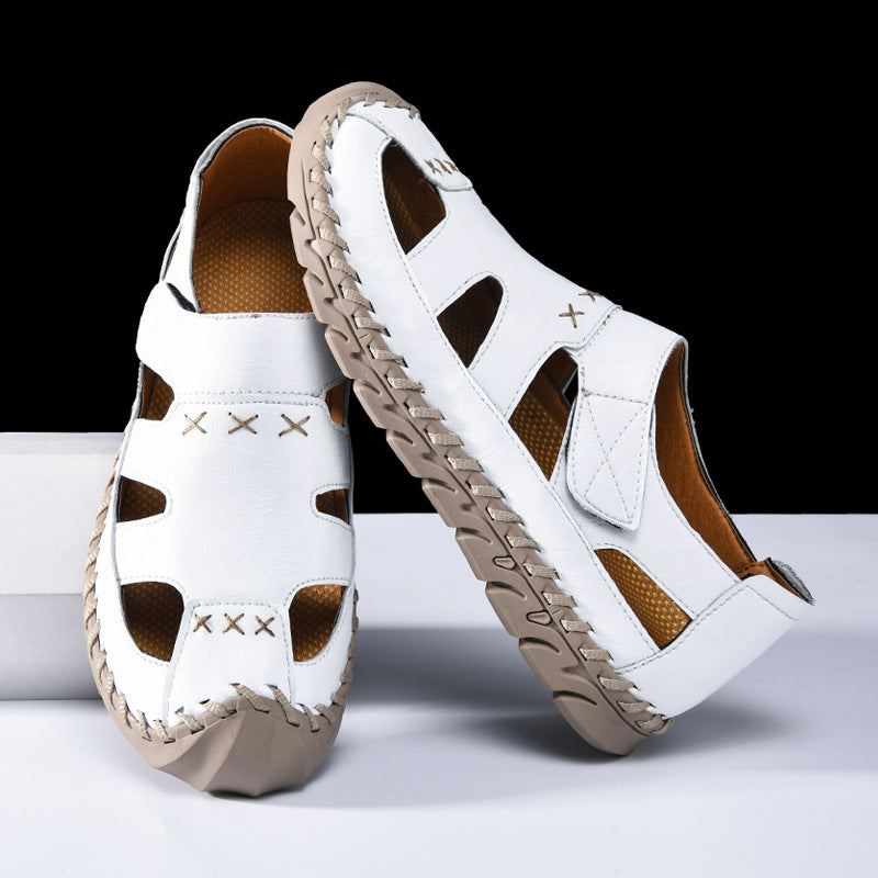 Handgenähte Casual Sandalen mit Klettverschluss | LuxeStyle