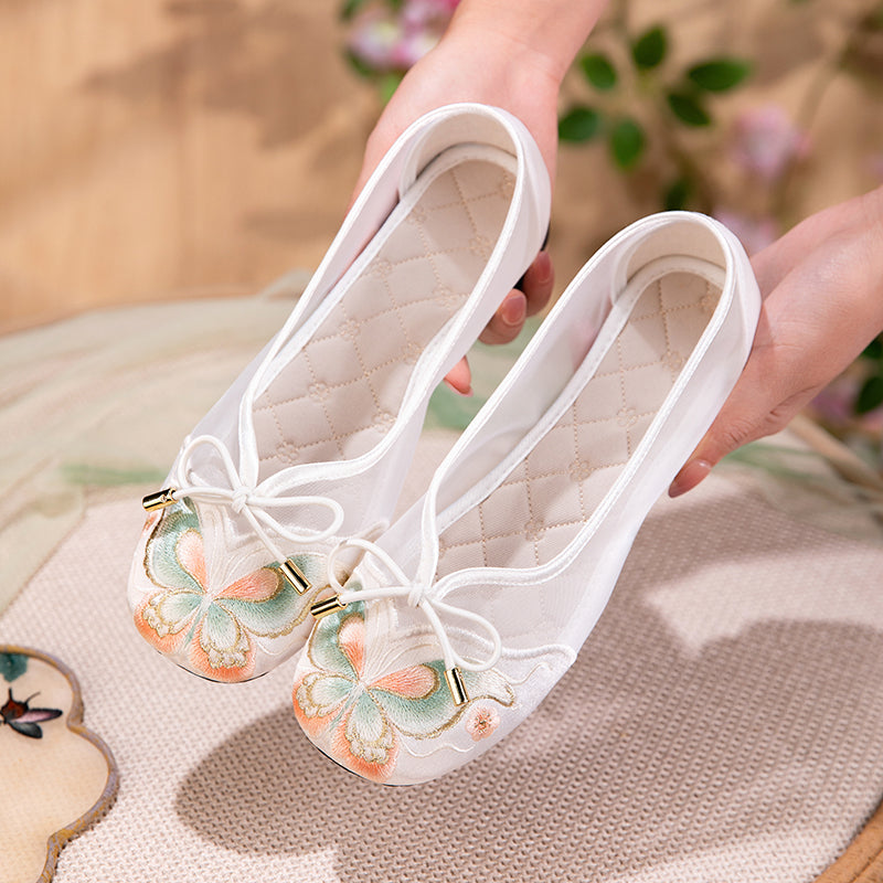 Bestickte Mesh Flats mit Schmetterlingen