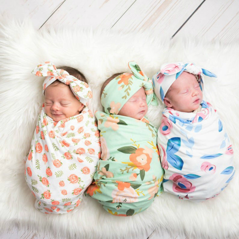 Baby Swaddle-Tuch mit Hasenohr-Stirnband – Bild 10 | LuxeStyle