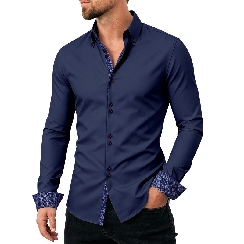 Herren Langarmhemd mit Revers