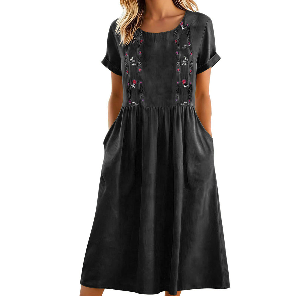 Besticktes Baumwoll-Leinen Trägerkleid – Bild 8 | LuxeStyle