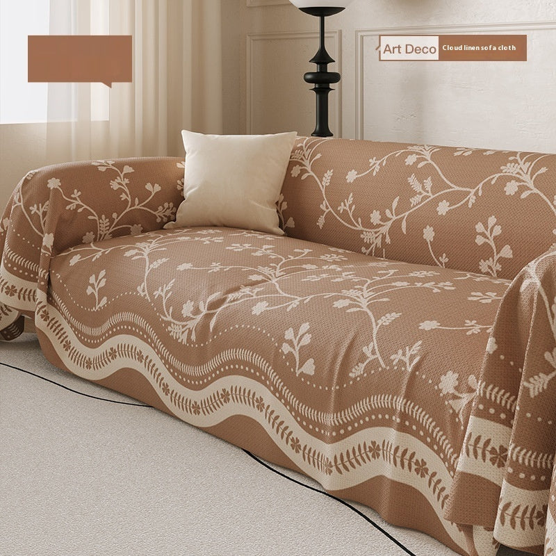 Französischer Retro Sofaüberwurf mit Pflanzenmuster – Bild 2 | LuxeStyle