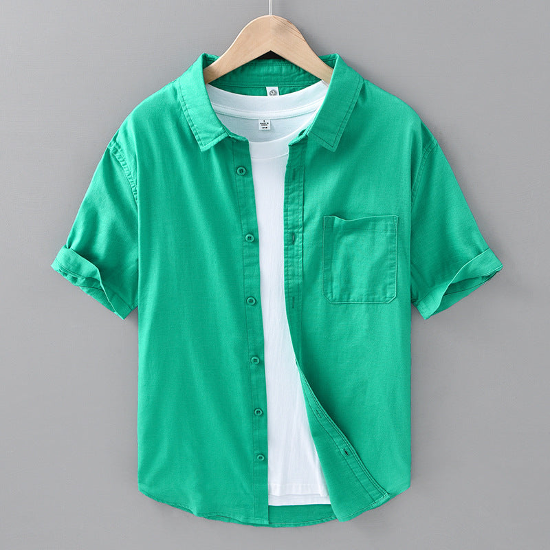 Leinen-T-Shirt mit Kurzärmel – Bild 8 | LuxeStyle