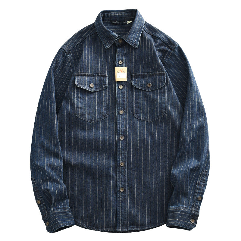 Gestreiftes Denim-Hemd für Herren – Bild 6 | LuxeStyle