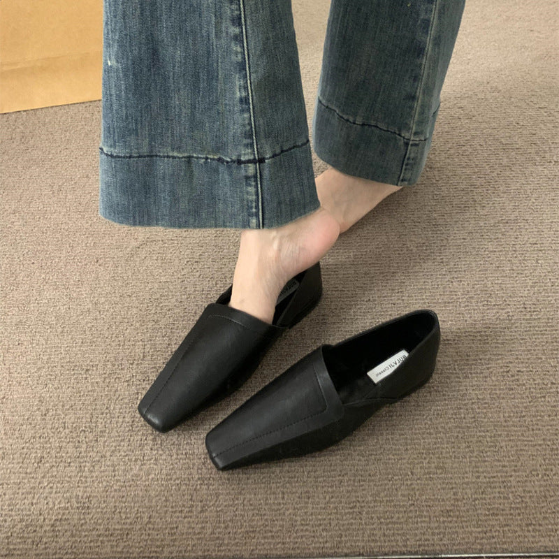 Retro-Mules aus Wildlederimitat mit eckiger Spitze – Bild 4 | LuxeStyle