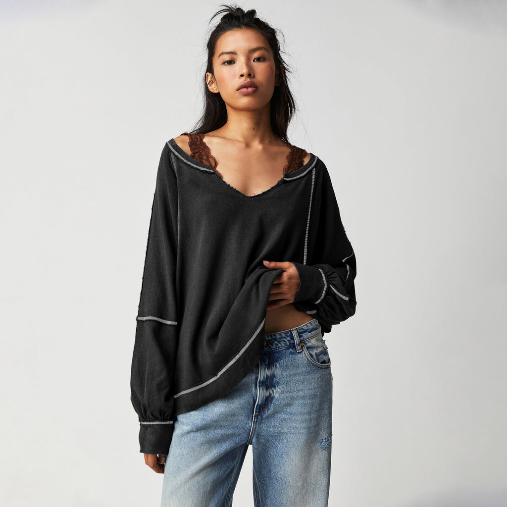 V-Ausschnitt Strickpullover für Damen