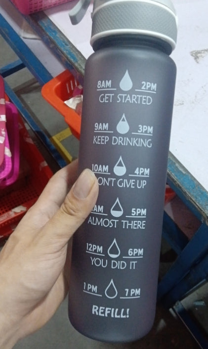 Sport-Trinkflasche mit Sprühfunktion & Zeitmarker