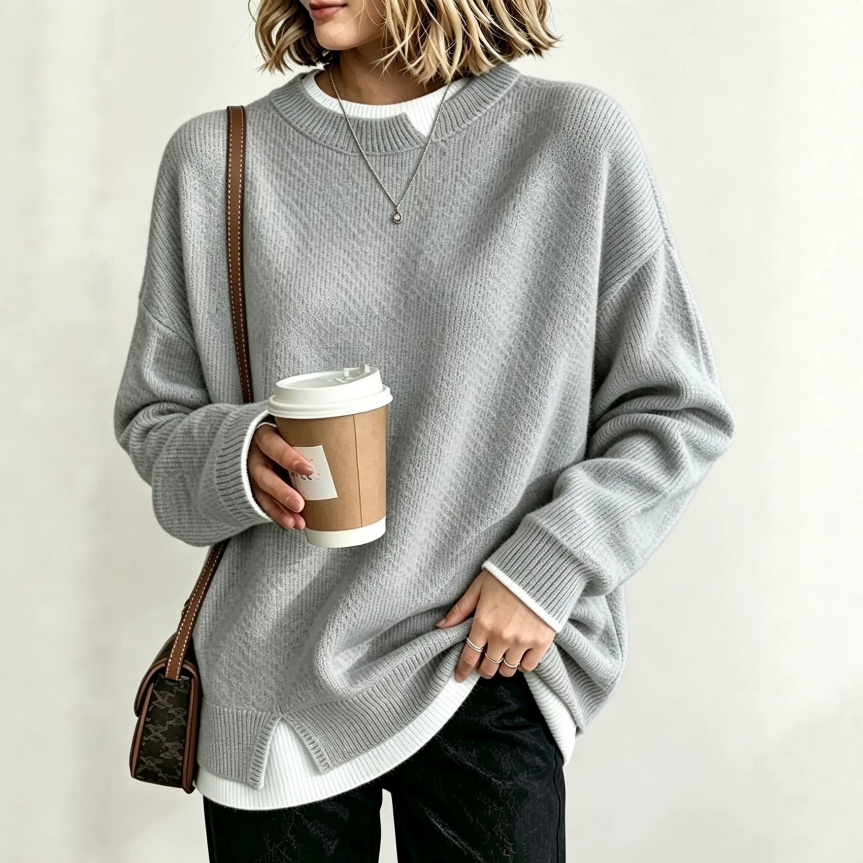 Strickpullover im Color-Blocking-Design