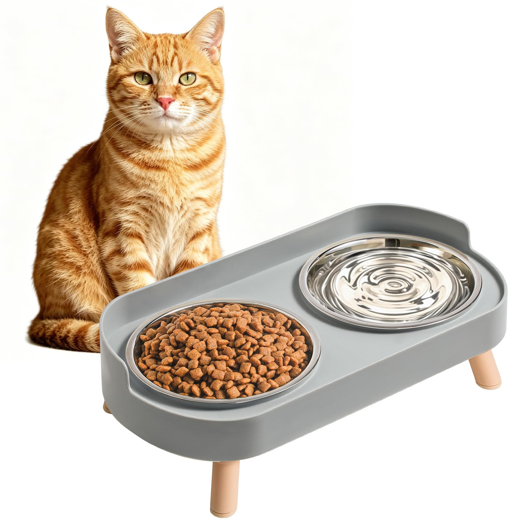 Erhöhte Katzennapf-Set