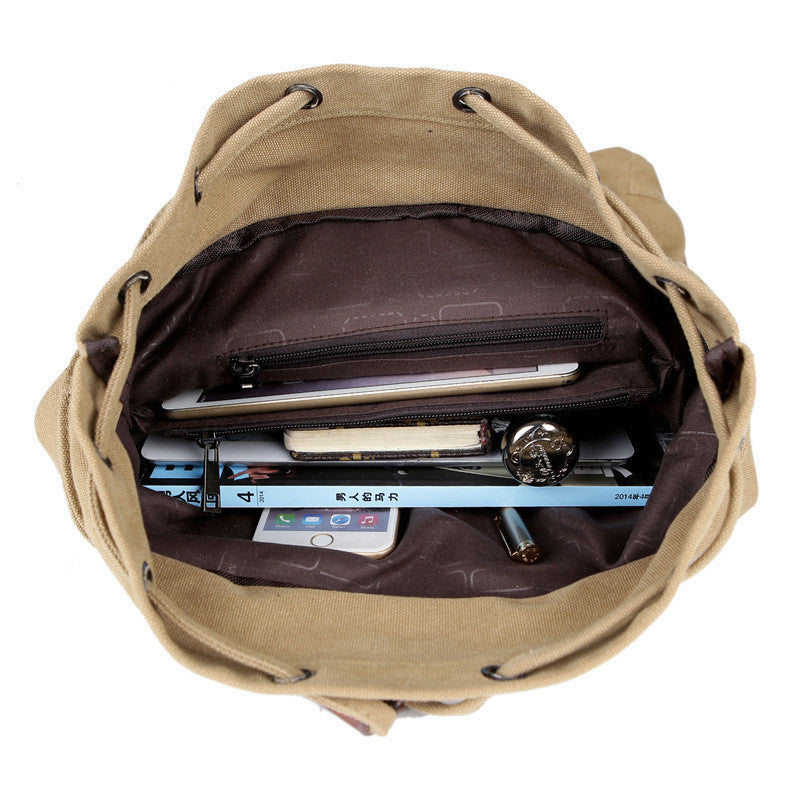 Schlichte Tasche aus Kanvas und Leder – Bild 7 | LuxeStyle