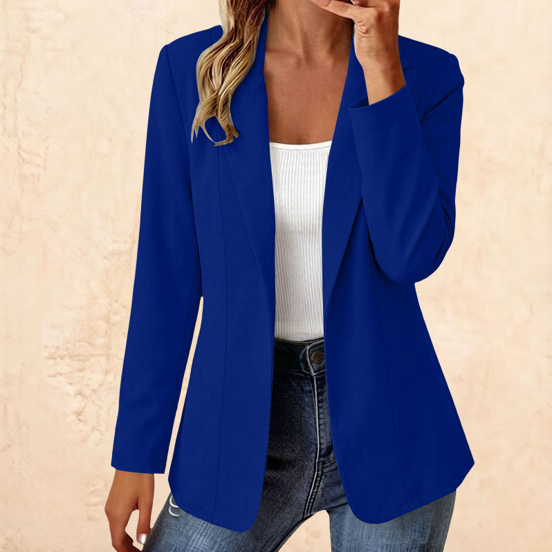 Long-Blazer «Milano» · uni, ohne Knöpfe (Damen) – LuxeStyle