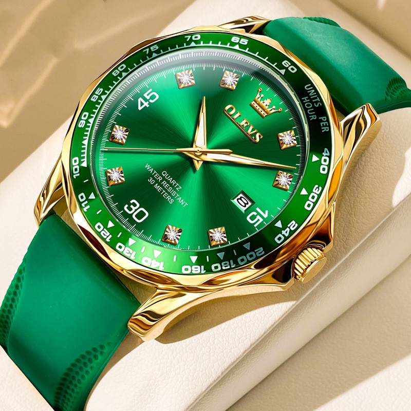 Submariner Quarz-Herrenuhr, Grün, Leuchtzeiger – Bild 2 | LuxeStyle