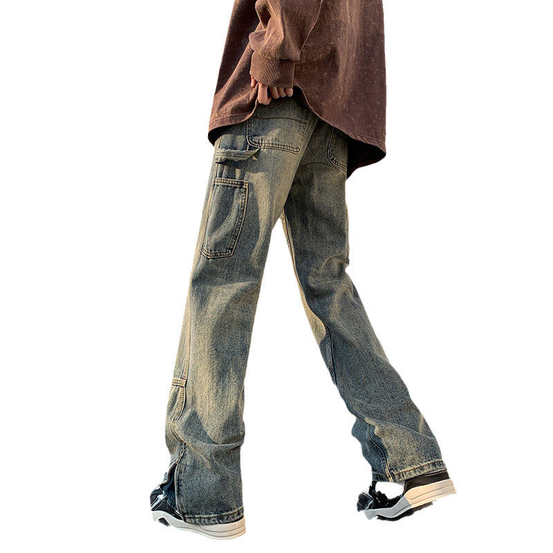 Herren Relaxed-Fit Bootcut Hose mit geradem Bein