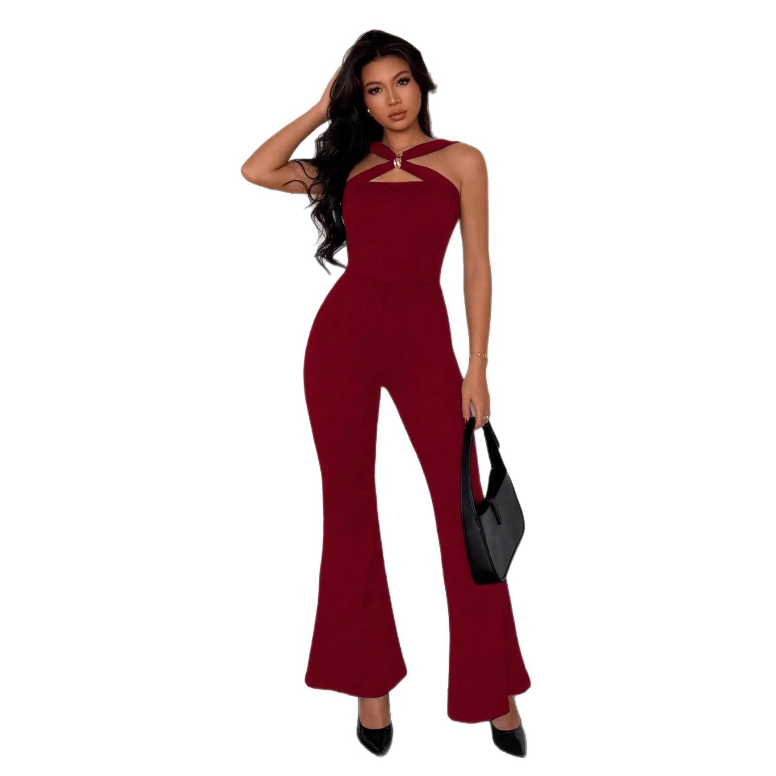 Eleganter Jumpsuit mit Metall-Schnalle