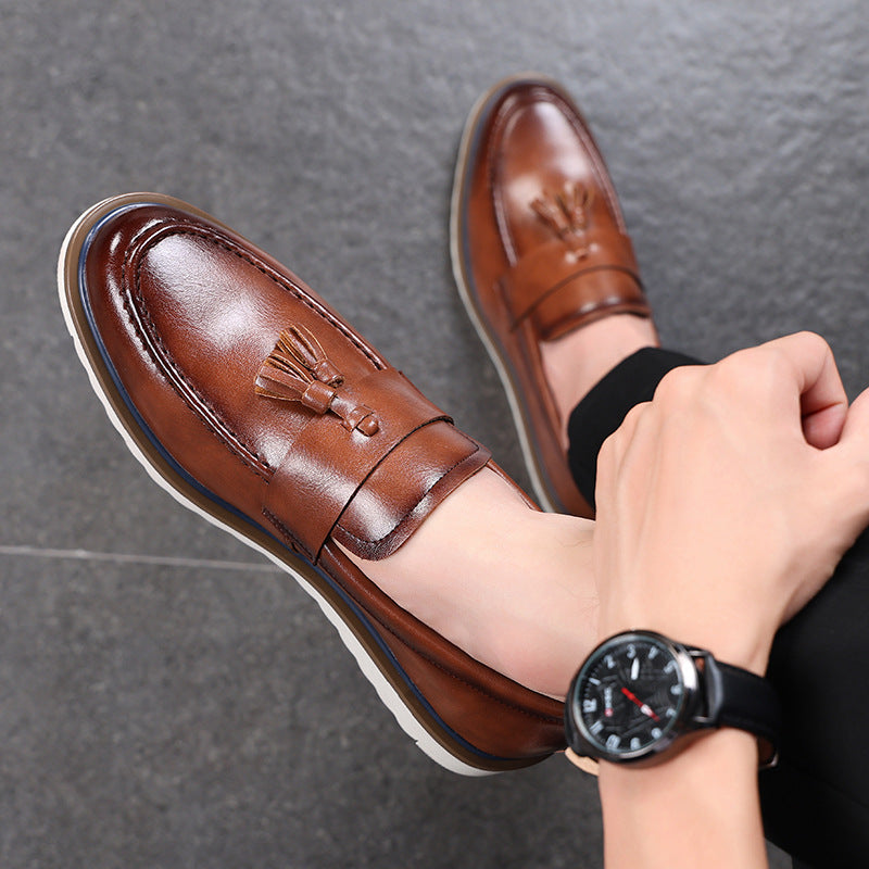 Vintage-Lederimitat Herrenschuhe
