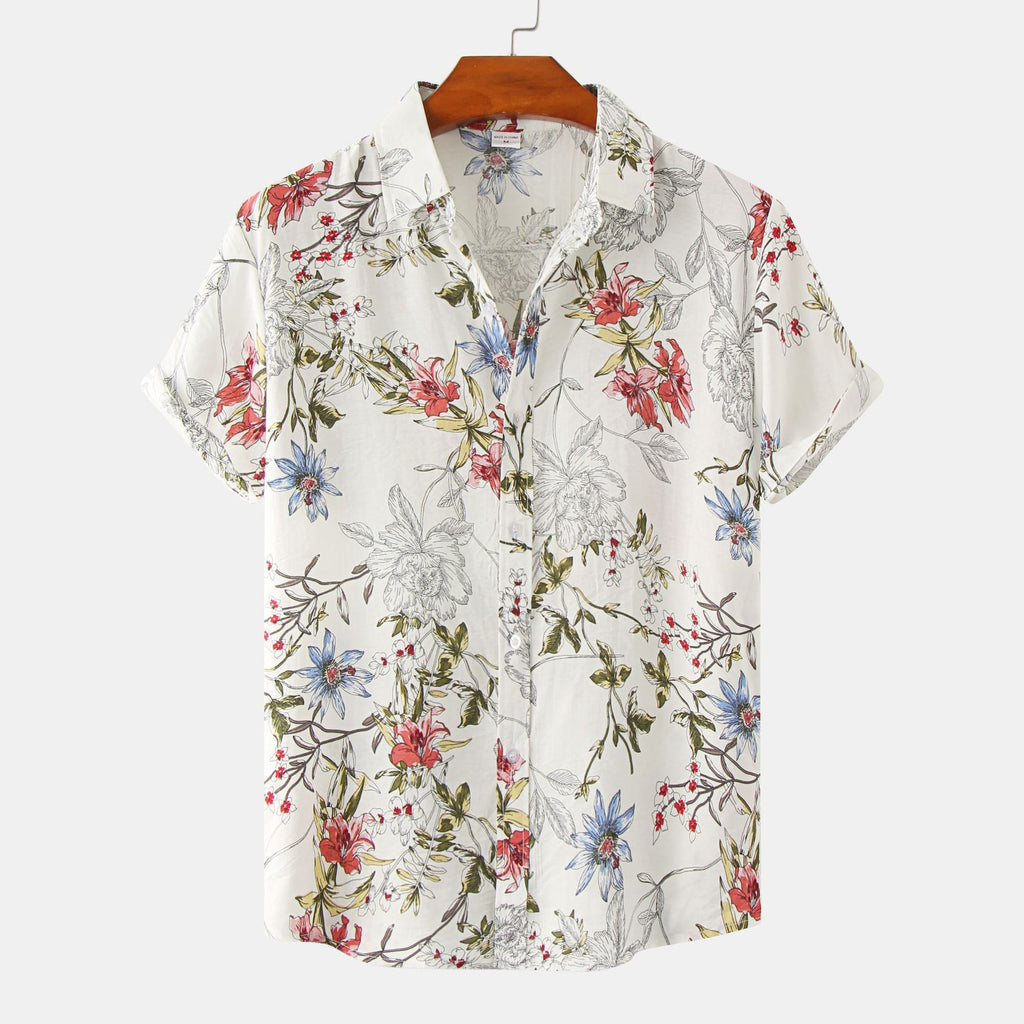 Kurzärmliges Männer-Shirt mit Blumenprint – Bild 11 | LuxeStyle
