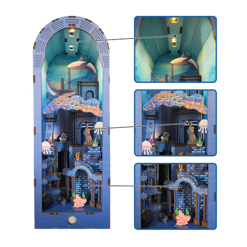 3D Holzpuzzle Atlantis Bücherregal mit Beleuchtung