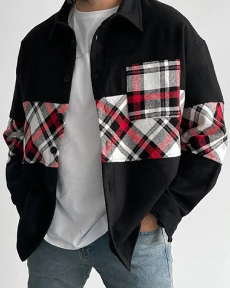 Herren Cardigan mit Digitaldruck und Farbblock