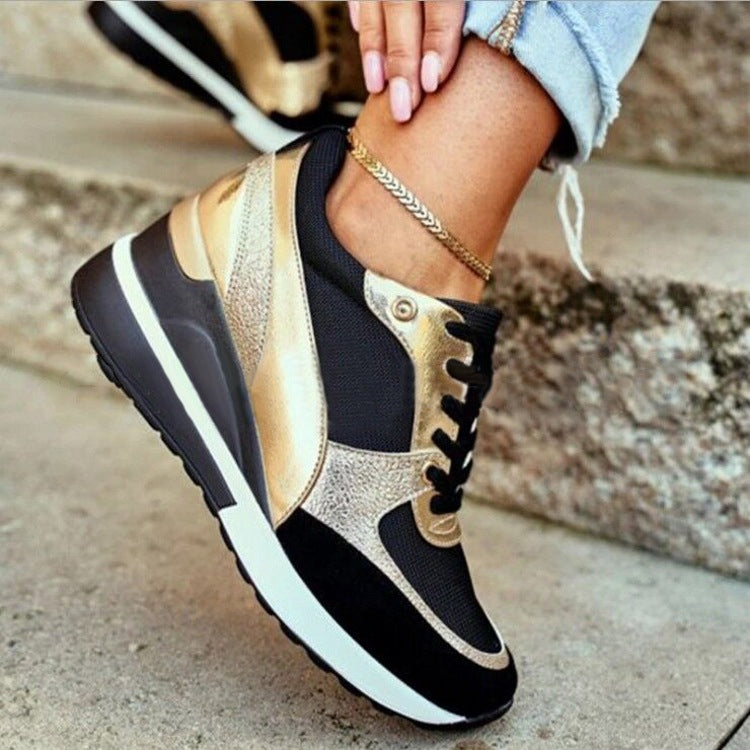 Damen Plateau-Sneakers mit Pailletten