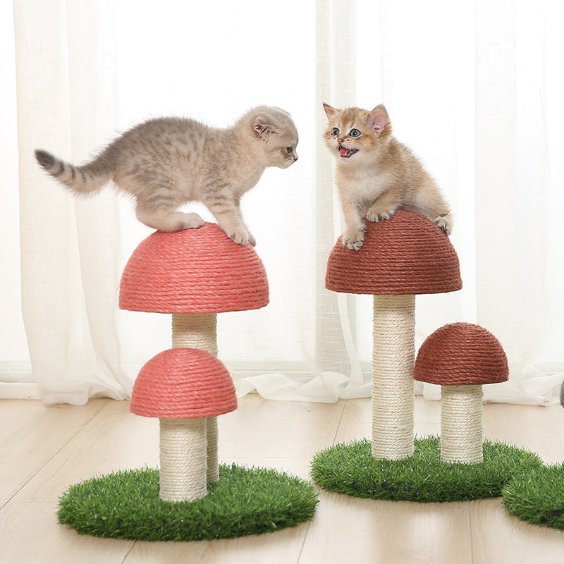 Pilz Kratzbaum aus Leinen für Katzen
