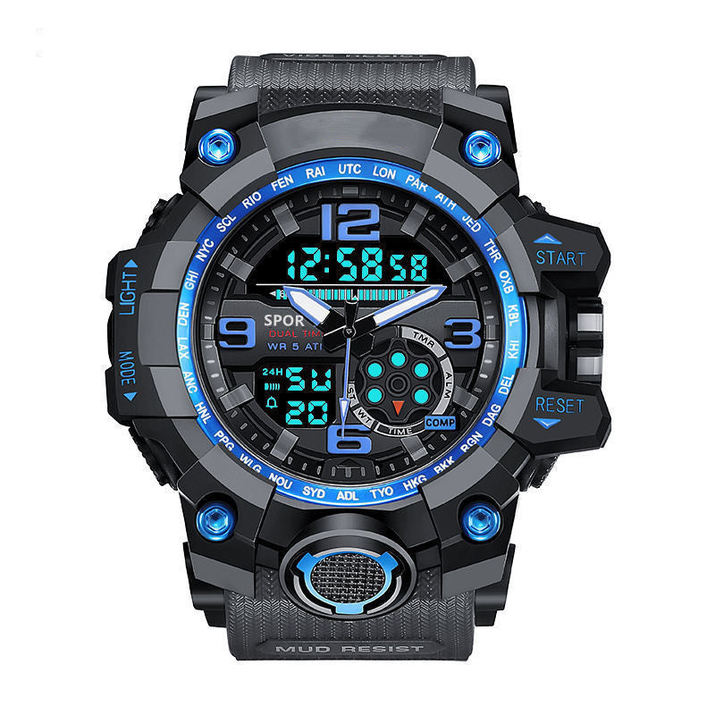 Wasserdichte Sportuhr für Herren mit Dual-Display