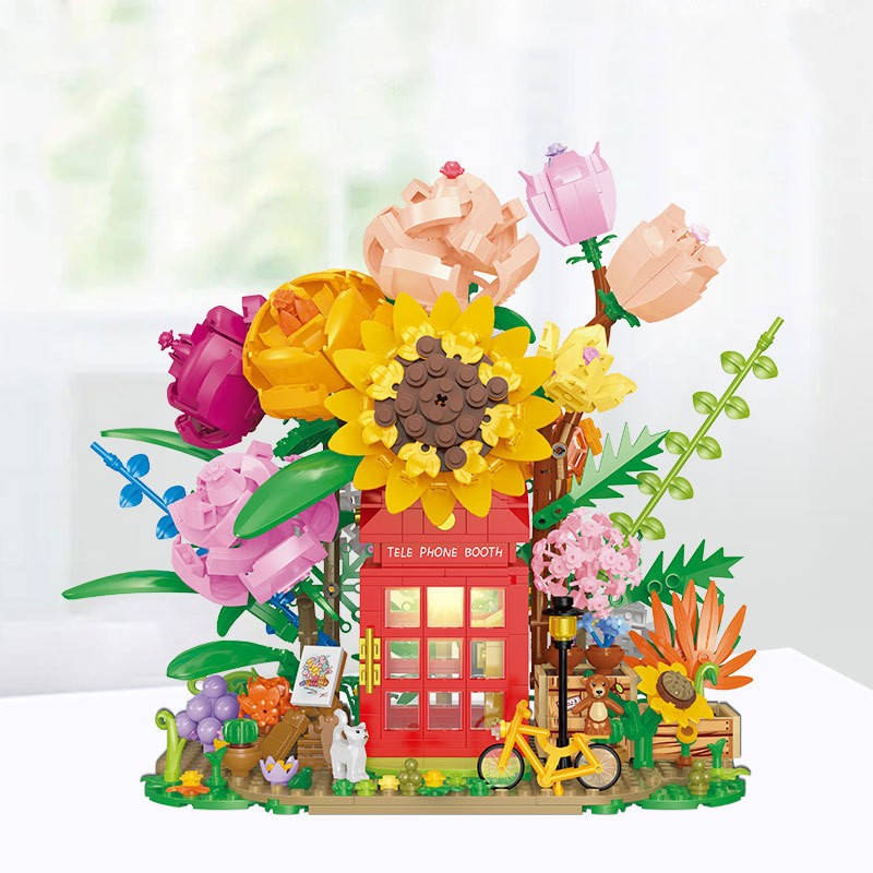 Mädchen Blumen Telefonzelle Bausteine – Bild 3 | LuxeStyle