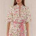 Leinen Mini-Kleid mit Bindegürtel – Bild 6 | LuxeStyle