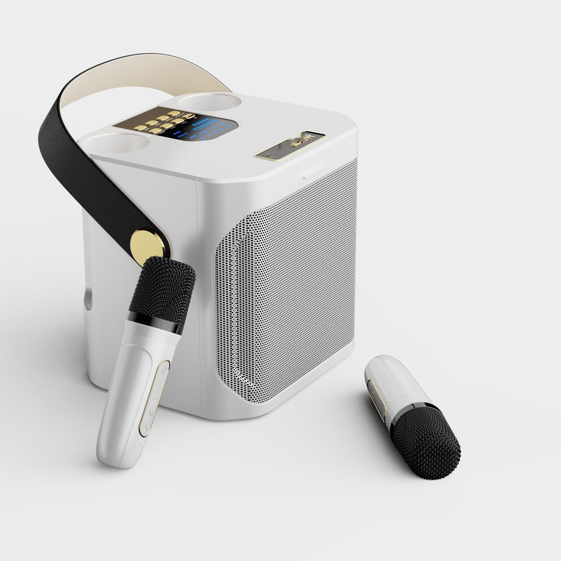 Bluetooth-Lautsprecher mit 2 Mikrofonen für Outdoor-Karaoke