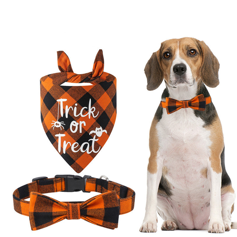 Hundehalsband mit Halstuch im Karomuster – Bild 1 | LuxeStyle