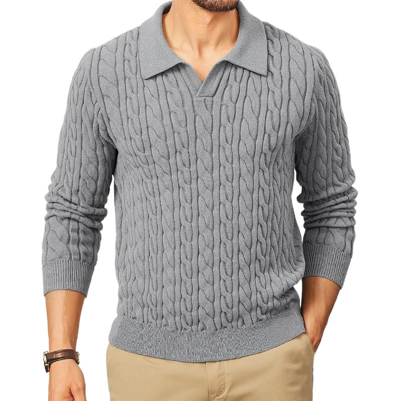 Herren Strickpullover mit Zopfmuster