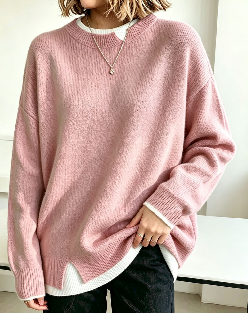Strickpullover im Color-Blocking-Design