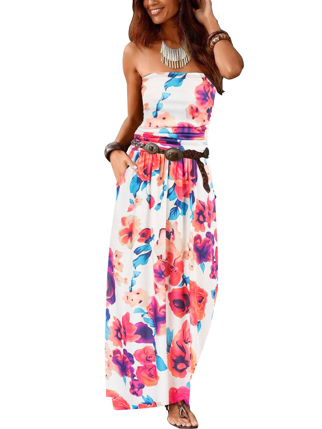 Damen trägerloses Off-Shoulder Maxikleid – Bild 5 | LuxeStyle