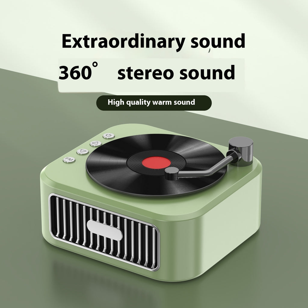 Retro Bluetooth-Lautsprecher mit Plattenspieler-Design
